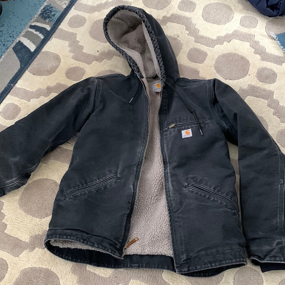 Carhartt sherpa lined canvas work coat